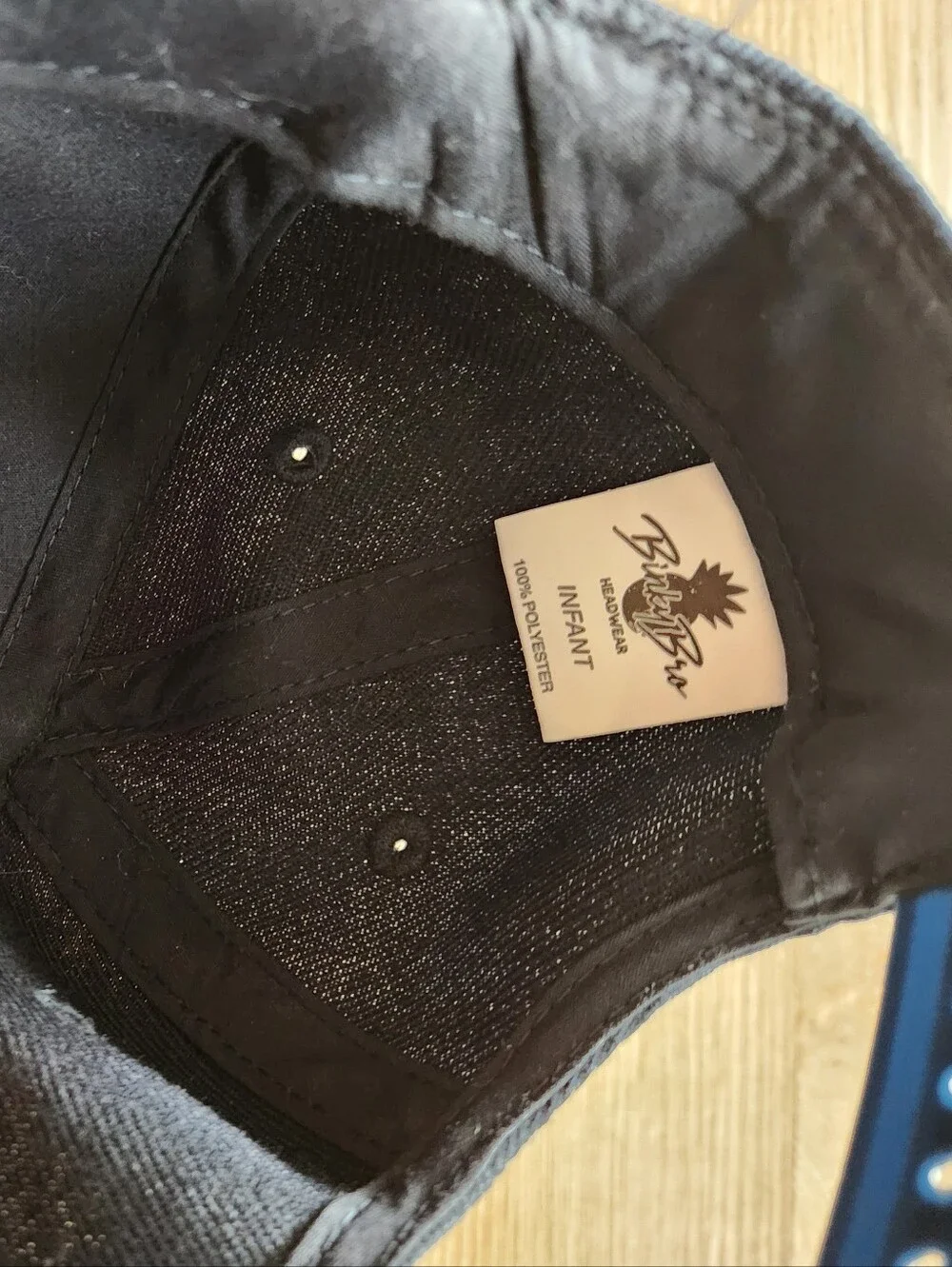 Kids Black Baseball Cap with Pineapple Emblem